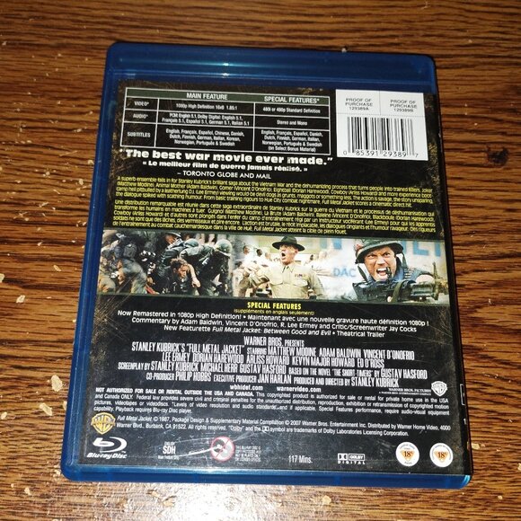 Full Metal Jacket (Blu-ray Disc, 2007, Canadian) - Picture 3 of 3